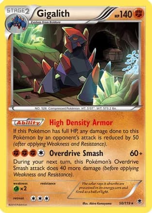Gigalith — XY - Phantom Forces Pokémon TCG card by Akira Komayama