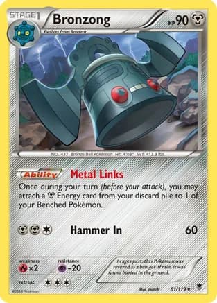 Bronzong — XY - Phantom Forces Pokémon TCG card by Naoki Saito