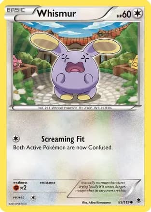 Whismur — XY - Phantom Forces Pokémon TCG card by Akira Komayama