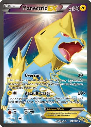 Manectric EX (113 Full Art) — XY - Phantom Forces Pokémon TCG card by Ryo Ueda