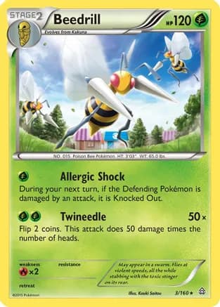Beedrill — XY - Primal Clash Pokémon TCG card by Misa Tsutsui