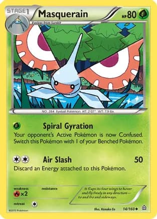 Masquerain — XY - Primal Clash Pokémon TCG card by Kanako Eo