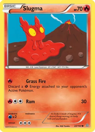 Slugma — XY - Primal Clash Pokémon TCG card by Miki Tanaka
