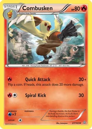 Combusken — XY - Primal Clash Pokémon TCG card by Mizue