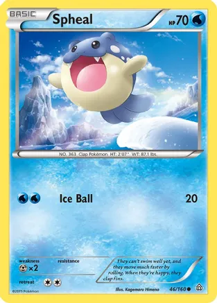 Spheal (46) — XY - Primal Clash Pokémon TCG card by Kagemaru Himeno