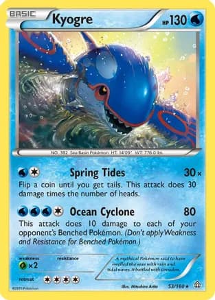 Kyogre — XY - Primal Clash Pokémon TCG card by kawayoo