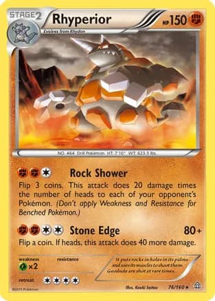 Rhyperior — XY - Primal Clash Pokémon TCG card by Kouki Saitou