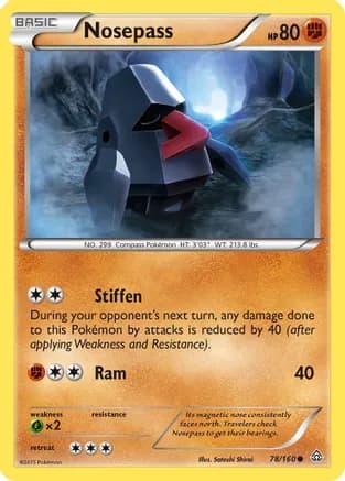 Nosepass — XY - Primal Clash Pokémon TCG card by Satoshi Shirai