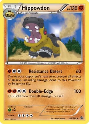 Hippowdon — XY - Primal Clash Pokémon TCG card by Naoyo Kimura