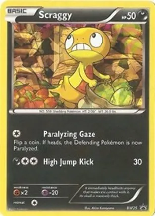Scraggy - BW25 (Cracked Ice Holo) — Black and White Promos