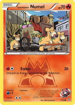 Team Magma's Numel — Double Crisis Pokémon TCG card by Akira Komayama