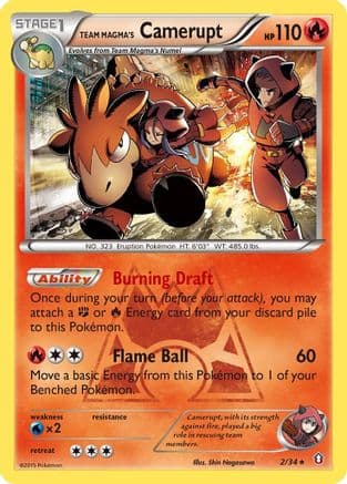 Team Magma's Camerupt — Double Crisis Pokémon TCG card by Shin Nagasawa