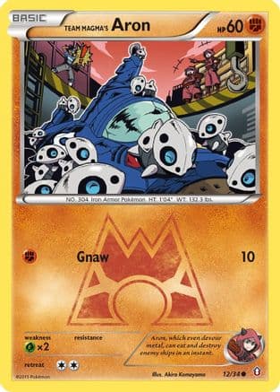Team Magma's Aron — Double Crisis Pokémon TCG card by Akira Komayama