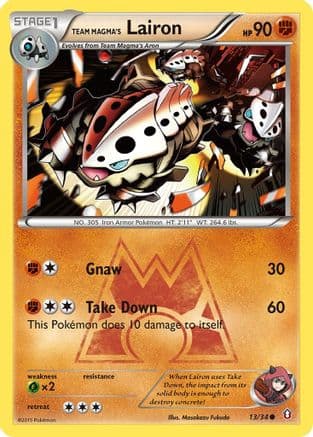 Team Magma's Lairon — Double Crisis Pokémon TCG card by Masakazu Fukuda