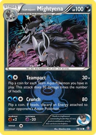 Team Aqua's Mightyena — Double Crisis Pokémon TCG card by Mitsuhiro Arita
