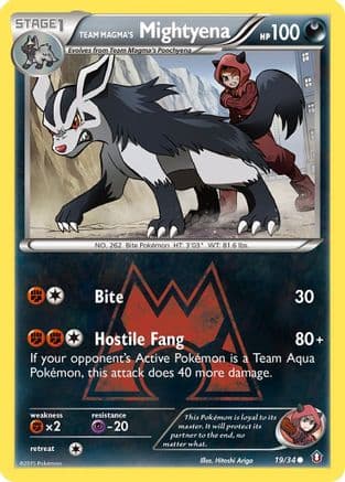 Team Magma's Mightyena — Double Crisis Pokémon TCG card by Hitoshi Ariga