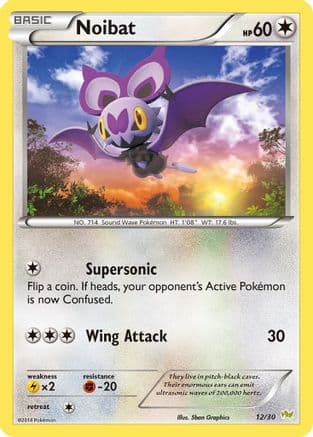 Noibat (#12) — XY Trainer Kit: Sylveon & Noivern Pokémon TCG card by Sbon Graphics