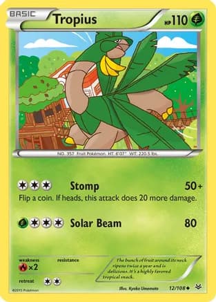 Tropius — XY - Roaring Skies Pokémon TCG card by sowsow