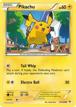 Pikachu — XY - Roaring Skies Pokémon TCG card by Naoki Saito