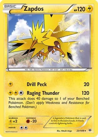 Zapdos — XY - Roaring Skies Pokémon TCG card by Hitoshi Ariga