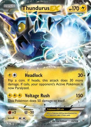 Thundurus EX — XY - Roaring Skies Pokémon TCG card by Eske Yoshinob