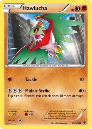 Hawlucha — XY - Roaring Skies Pokémon TCG card by Shin Nagasawa