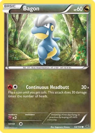 Bagon (54) — XY - Roaring Skies Pokémon TCG card by Kagemaru Himeno