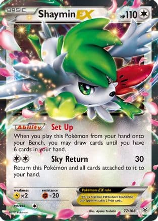 Shaymin EX — XY - Roaring Skies Pokémon TCG card by Ayako Yoshida