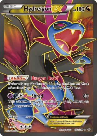 Hydreigon EX (103 Full Art) — XY - Roaring Skies Pokémon TCG card by Ryo Ueda