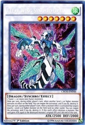 Clear Wing Synchro Dragon — Crossed Souls Yu-Gi-Oh! card by KAZUKI TAKAHASHI
