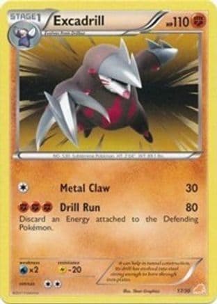 Excadrill (#17 Non-Holo) — BW Trainer Kit: Excadrill & Zoroark Pokémon TCG card by Ryo Ueda