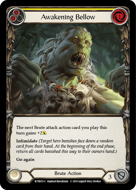 Awakening Bellow (Yellow) — Welcome to Rathe Flesh and Blood card by Raphael Masalimov
