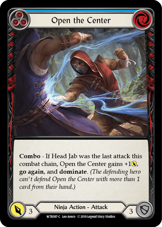 Open the Center (Blue) — Welcome to Rathe Flesh and Blood card by Leo Avero