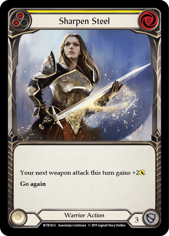 Sharpen Steel (Yellow) — Welcome to Rathe Flesh and Blood card by Anastasiya Grintsova