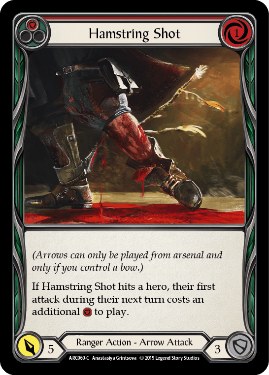 Hamstring Shot (Red) — Arcane Rising Flesh and Blood card by Anastasiya Grintsova