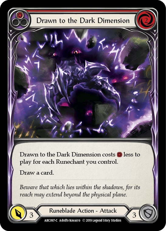 Drawn to the Dark Dimension — Arcane Rising Flesh and Blood card by Adolfo Navarro