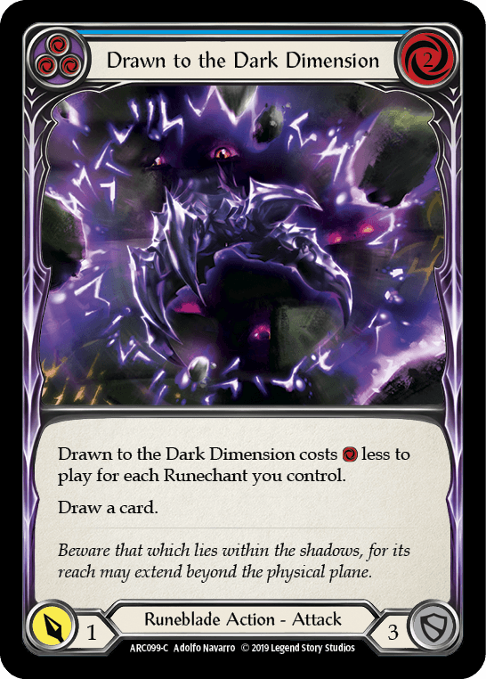 Drawn to the Dark Dimension — Arcane Rising Flesh and Blood card by Adolfo Navarro