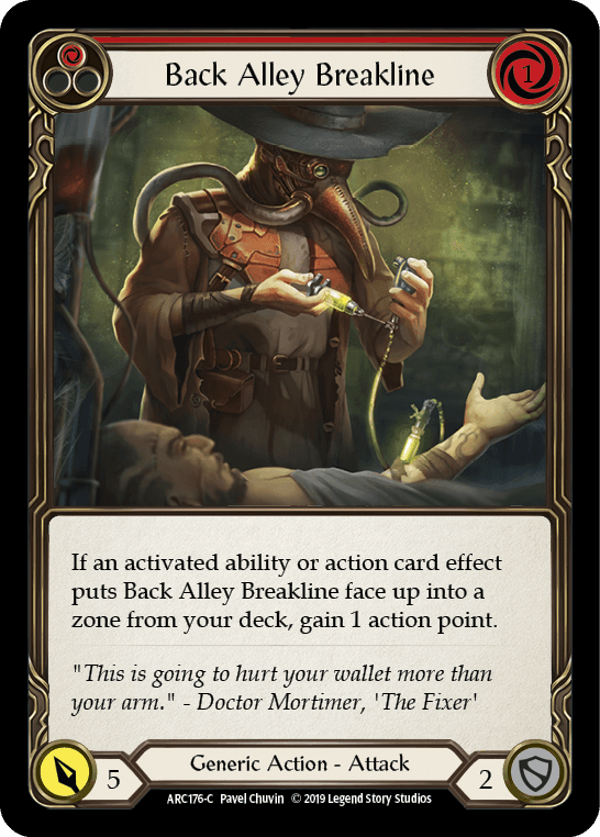 Back Alley Breakline — Arcane Rising Flesh and Blood card by Pavel Chuvin