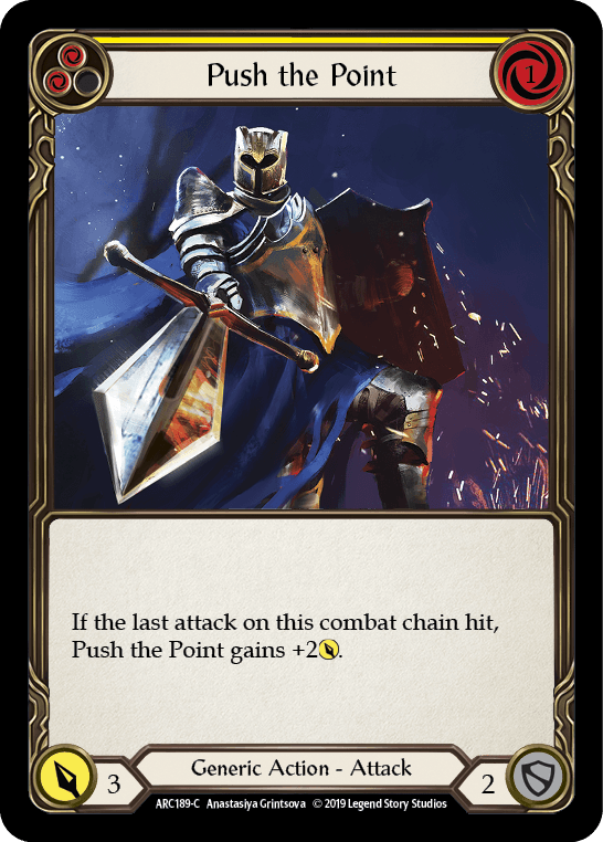 Push the Point — Arcane Rising Flesh and Blood card by Anastasiya Grintsova