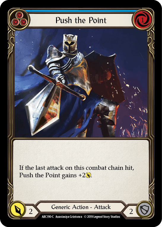 Push the Point — Arcane Rising Flesh and Blood card by Anastasiya Grintsova
