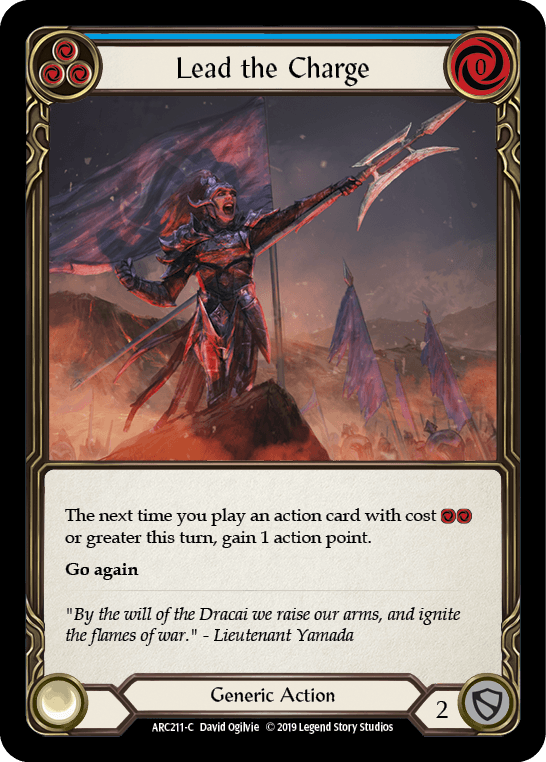 Lead the Charge (Blue) — Arcane Rising Flesh and Blood card by David Ogilvie