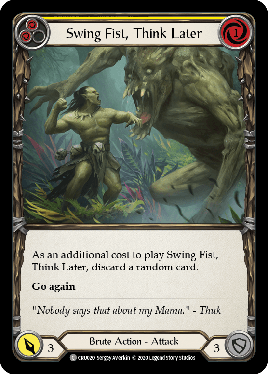 Swing Fist, Think Later (Yellow) — Crucible of War Flesh and Blood card by Sergey Averkin