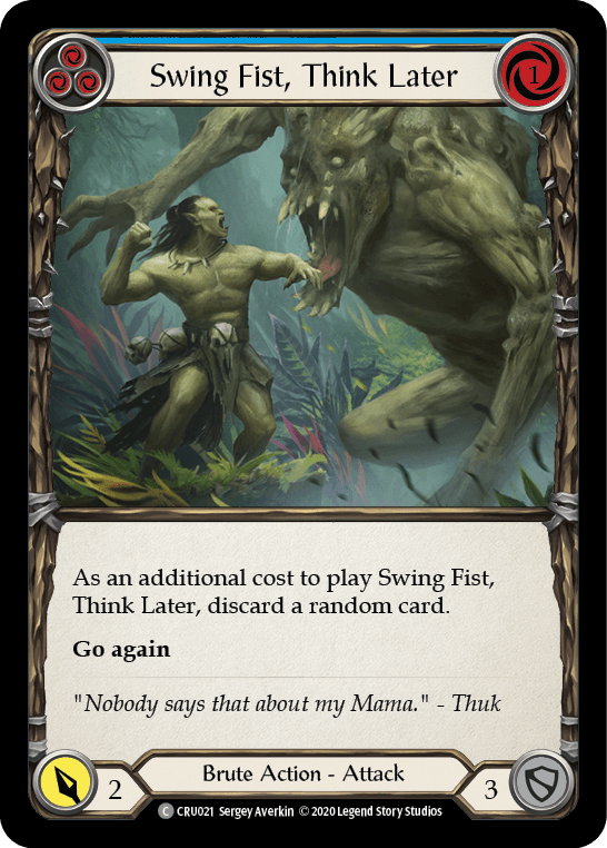 Swing Fist, Think Later (Blue) — Crucible of War Flesh and Blood card by Sergey Averkin