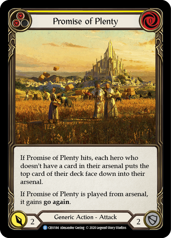 Promise of Plenty (Yellow) — Crucible of War Flesh and Blood card by Alexander Gering