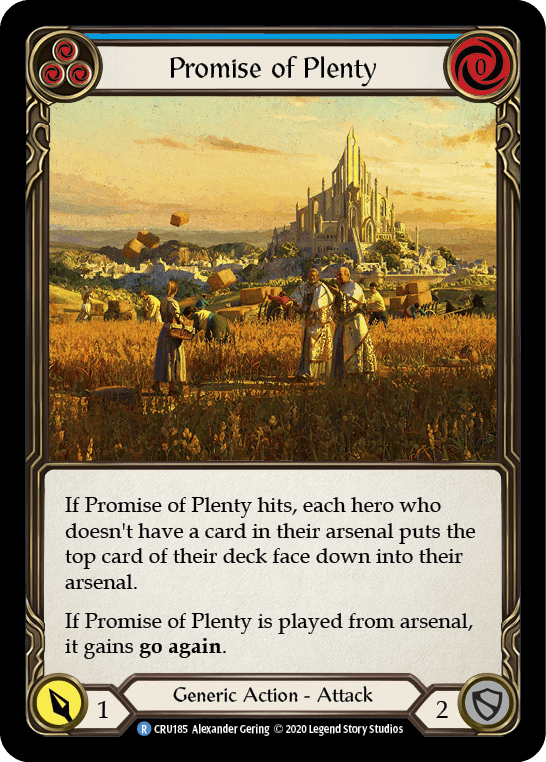 Promise of Plenty (Blue) — Crucible of War Flesh and Blood card by Alexander Gering