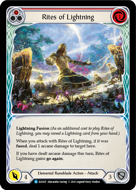 Rites of Lightning (Red) — Blitz Deck: Tales of Aria - Briar Flesh and Blood card by Alexander Gering