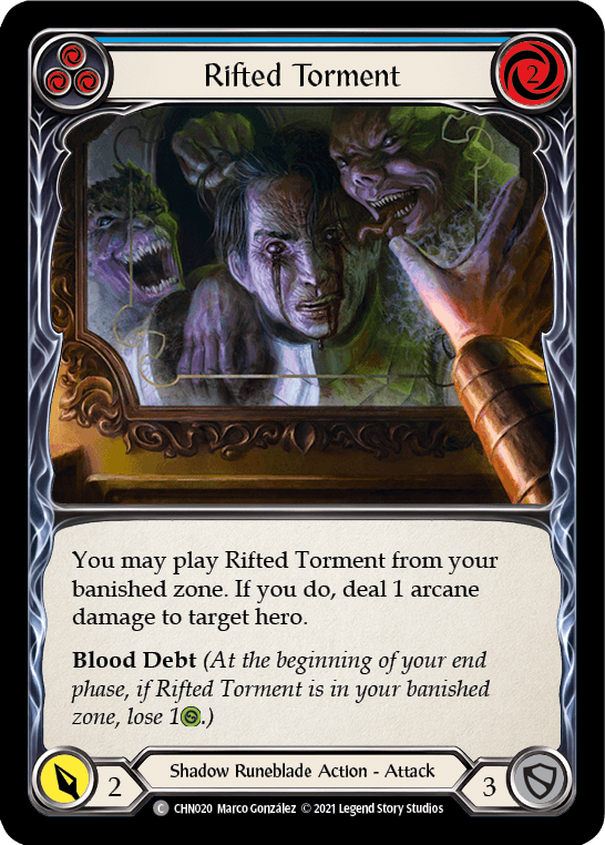Rifted Torment (Blue) — Blitz Deck: Monarch - Chane Flesh and Blood card by Marco González