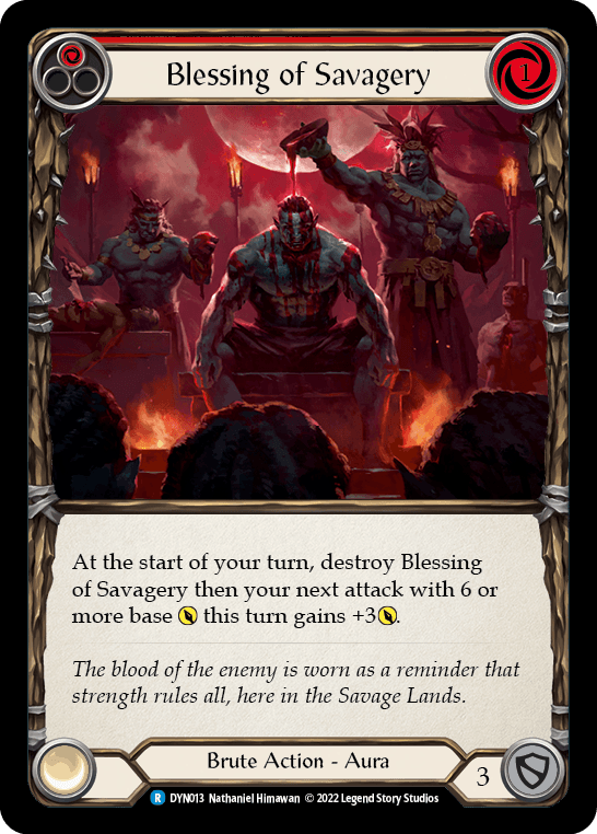 Blessing of Savagery (Red) — Dynasty Flesh and Blood card by Nathaniel Himawan