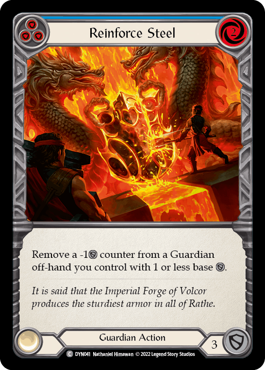 Reinforce Steel (Blue) — Dynasty Flesh and Blood card by Nathaniel Himawan