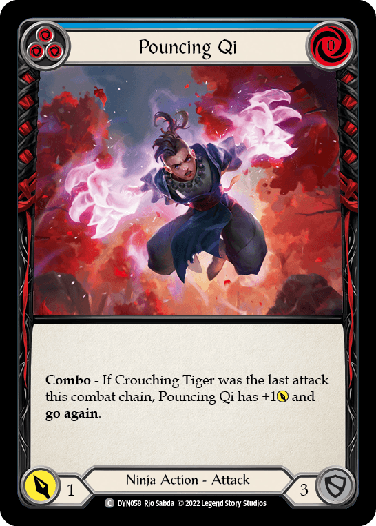 Pouncing Qi (Blue) — Dynasty Flesh and Blood card by Rio Sabda